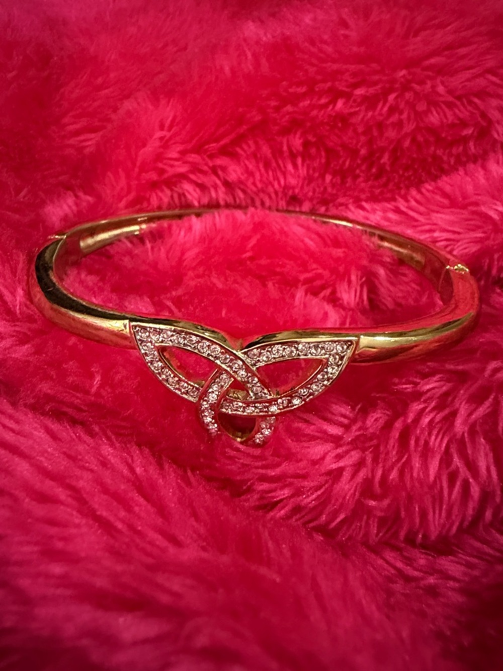 Gold-Tone Crystal Celtic Knot Bangle Bracelet - Women Jewelry